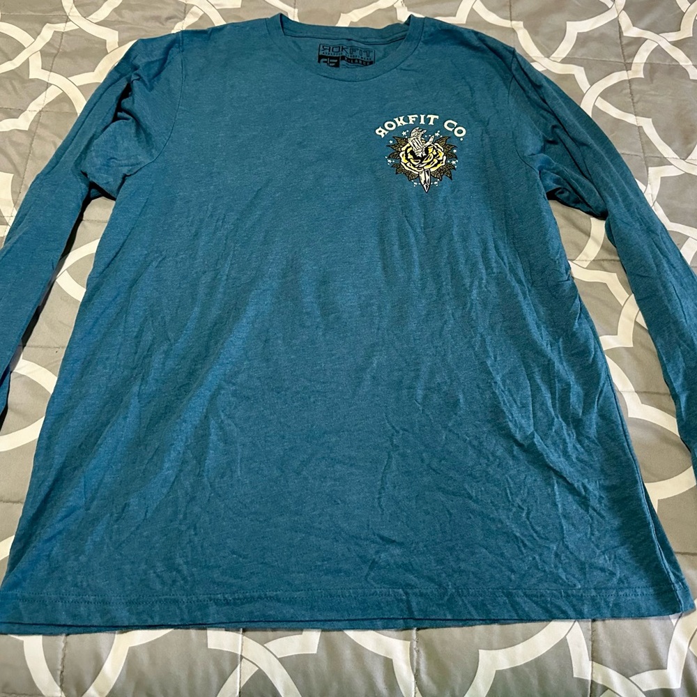 Women’s Teal Blue Long Sleeve Crew Neck Tee